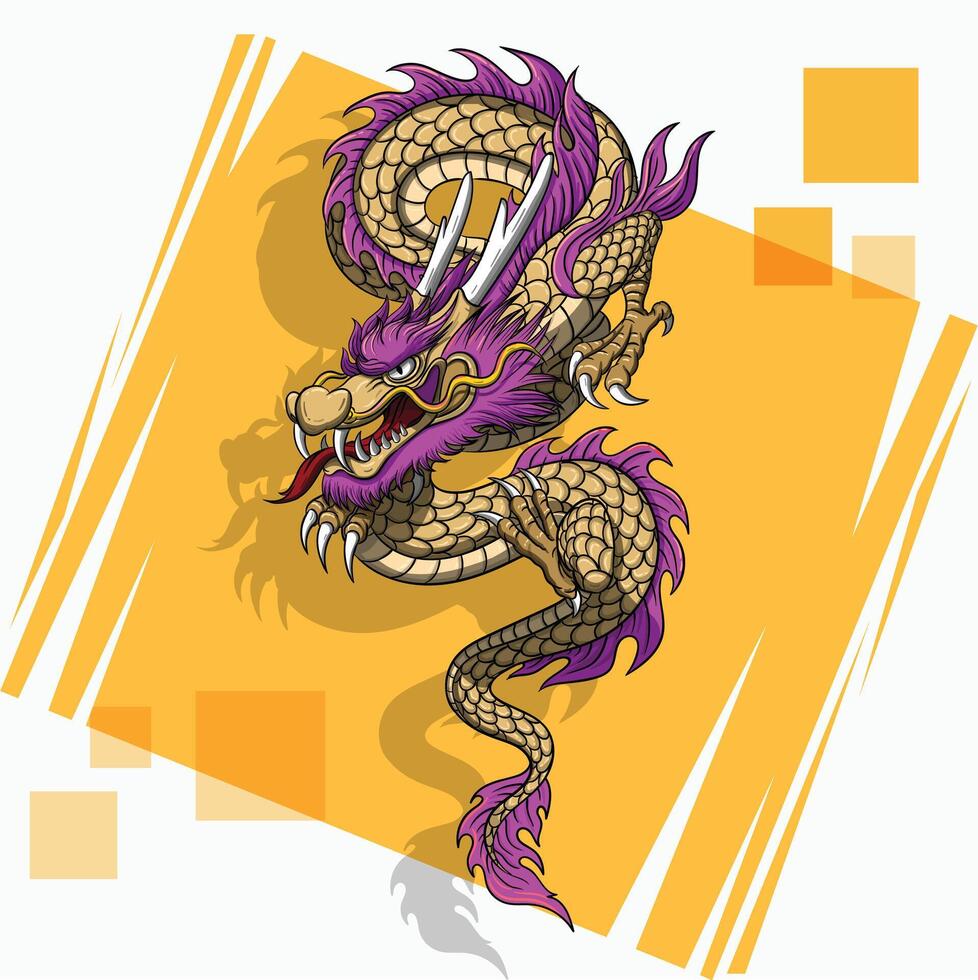 Flying colorful Dragon Background vector