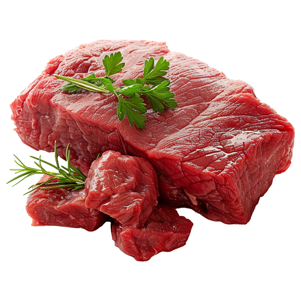 Raw beef meat isolated on transparent background png