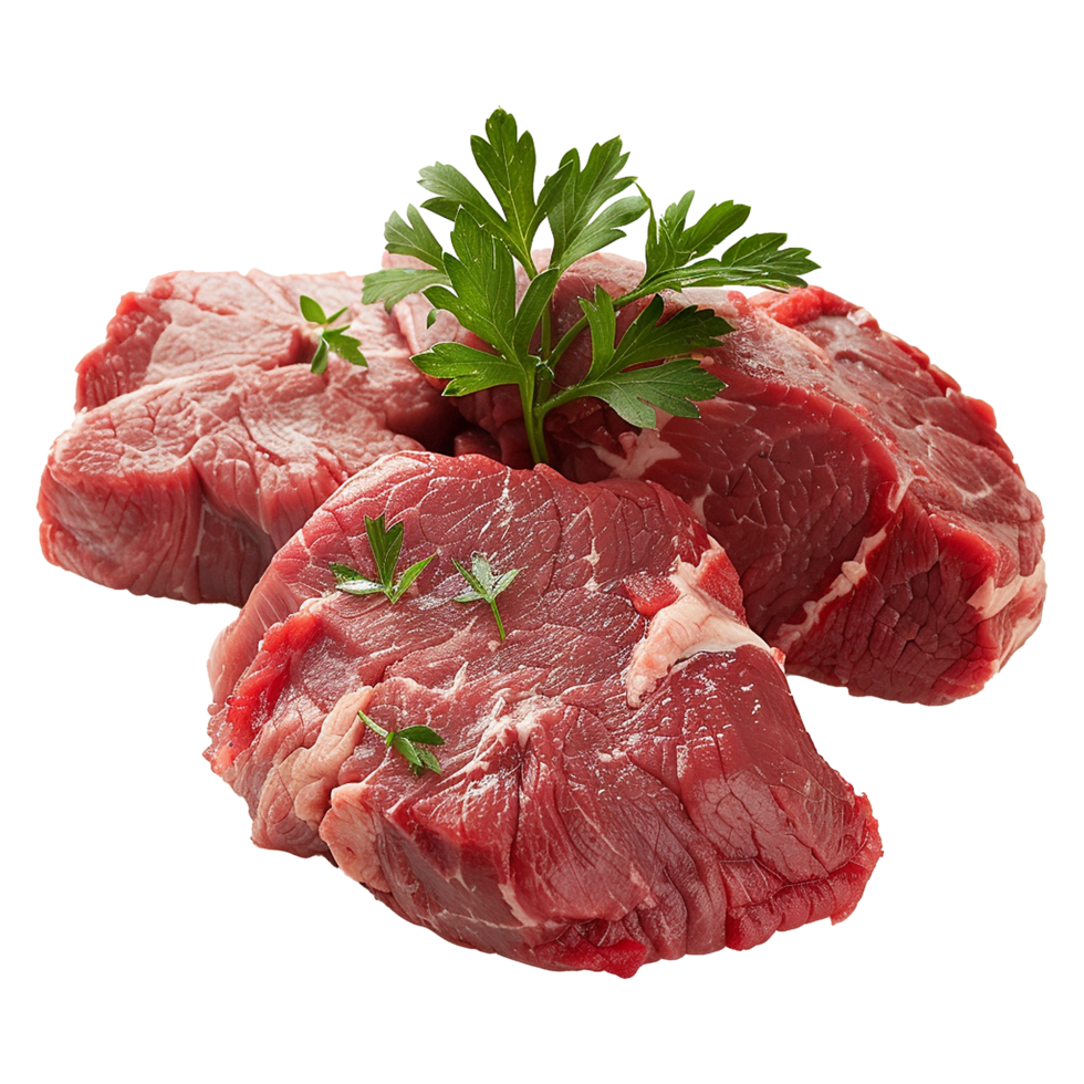 Raw beef meat isolated on transparent background png