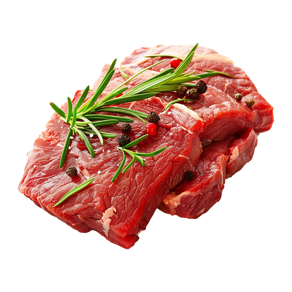 Raw beef meat isolated on transparent background png