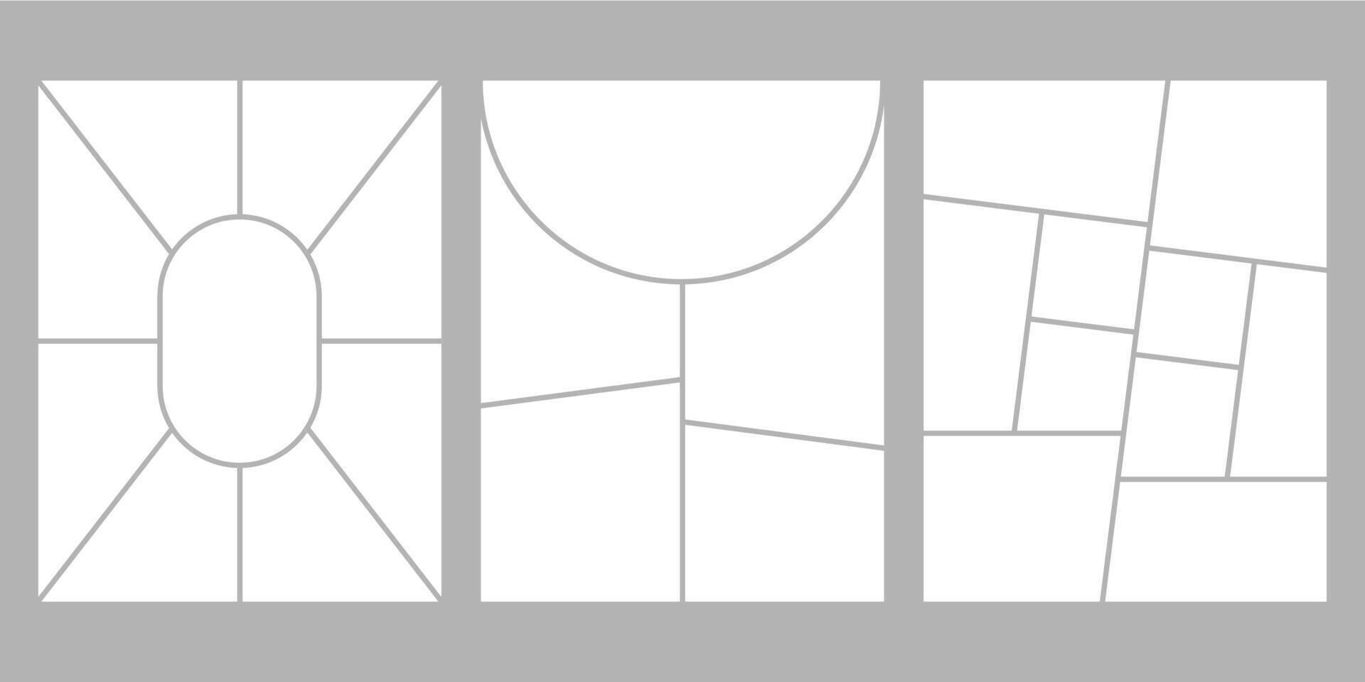 Minimalistic geometric photo frame layout for photo albums, wedding photo. 8,5 to 11 in proportion vector