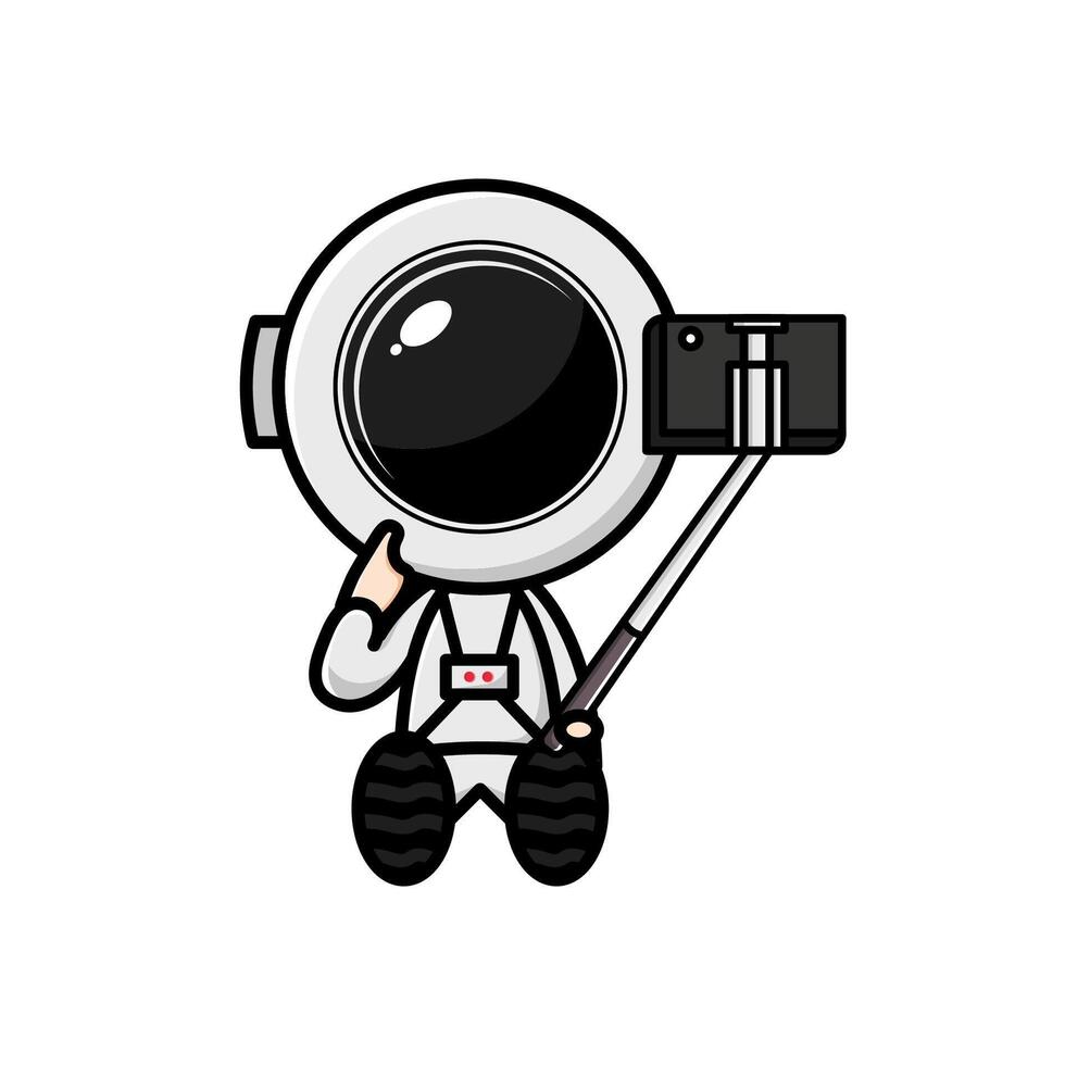 cute astronaut character on white background vector