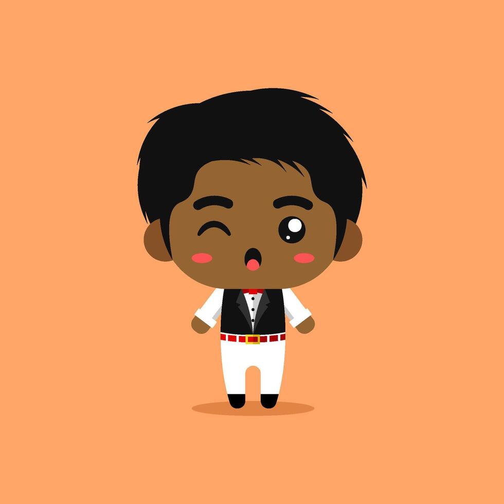 Businessman cute character design vector