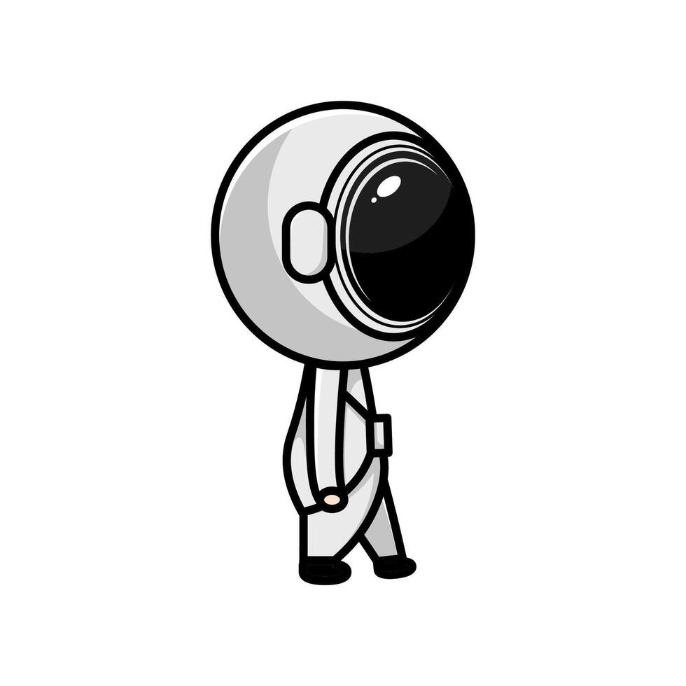 cute astronaut character on white background vector