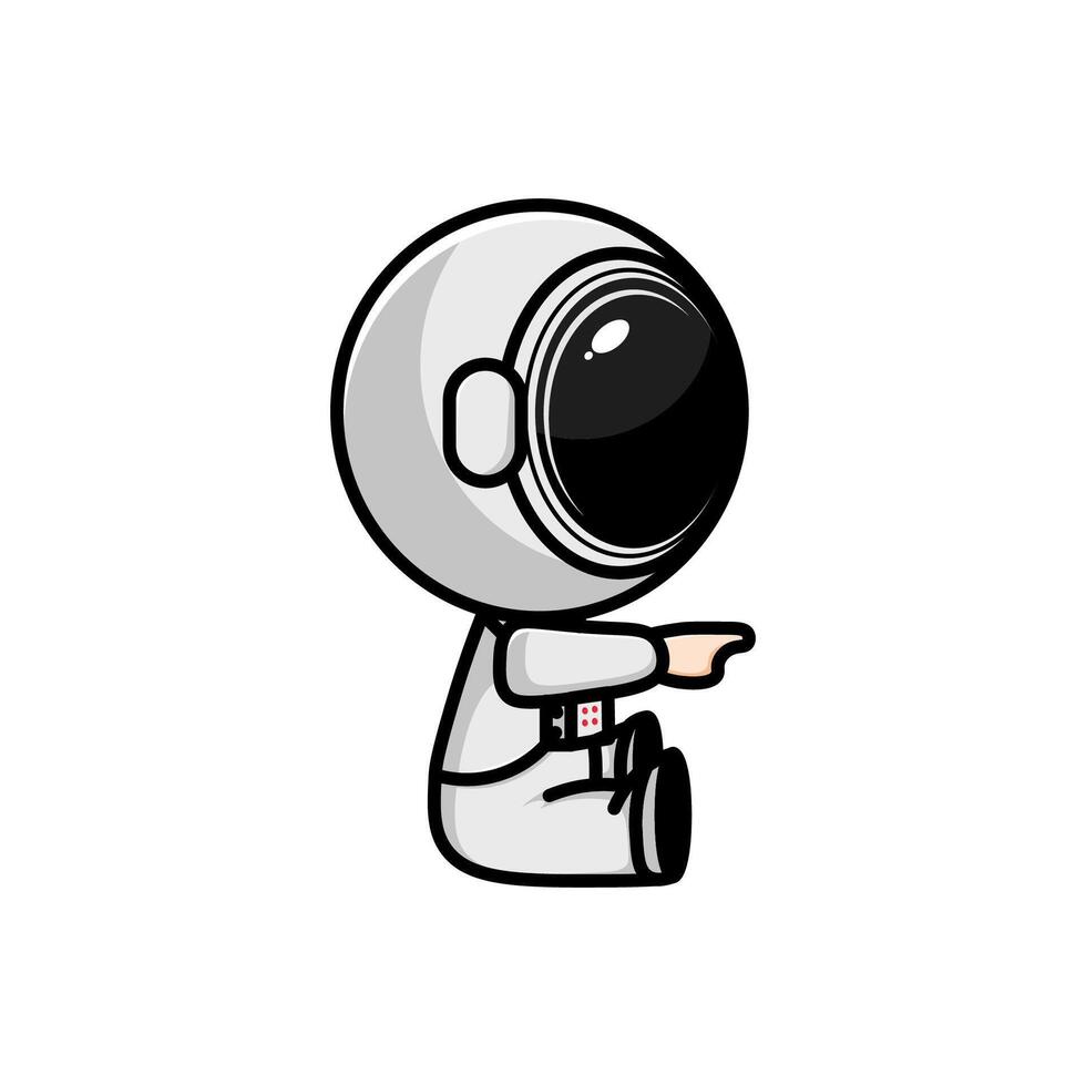 cute astronaut character on white background vector