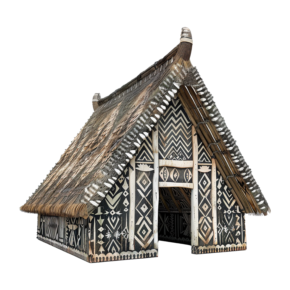 traditioneel Maori vergadering huis geïsoleerd Aan transparant achtergrond png