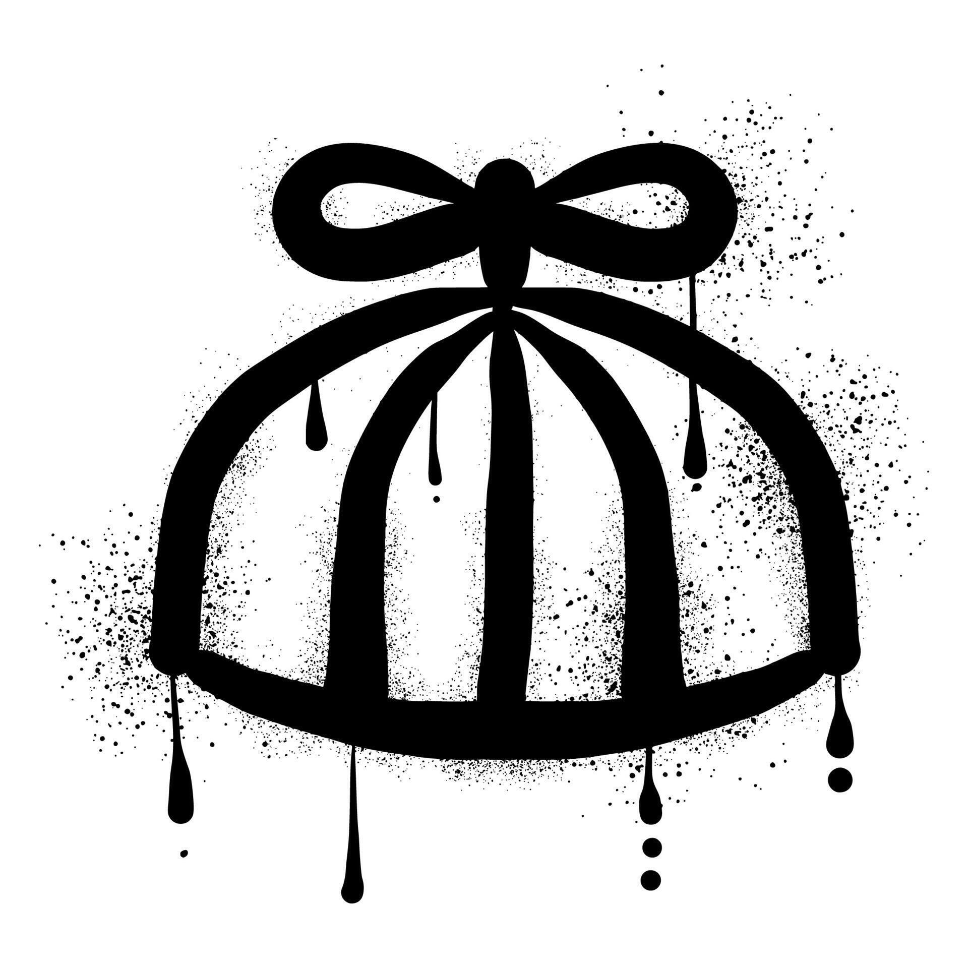 Propeller beanie hat graffiti with black spray paint 45872102 Vector