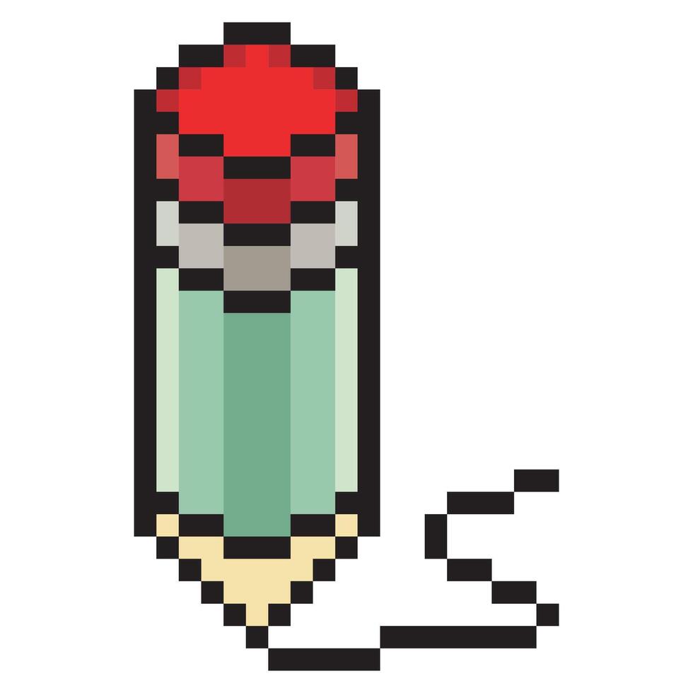 Pencil in pixel art style vector