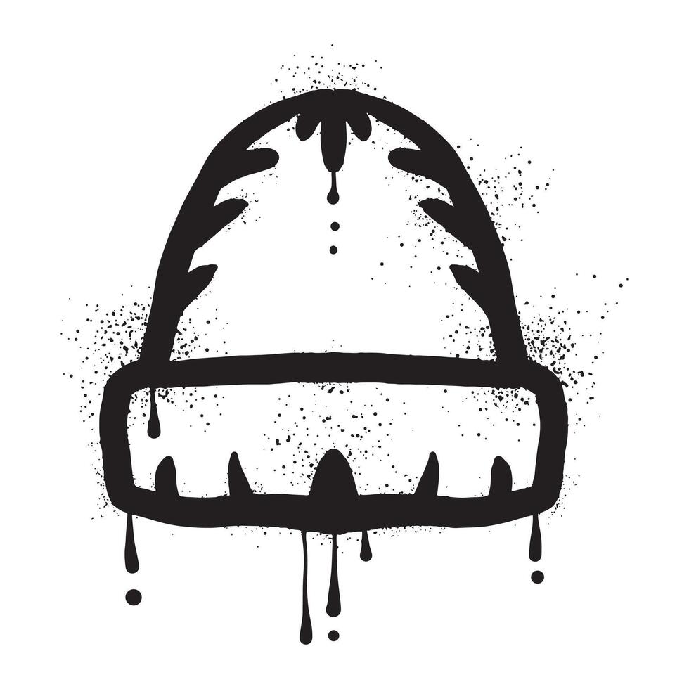 Beanie hat graffiti with black spray paint 45872107 Vector Art at Vecteezy