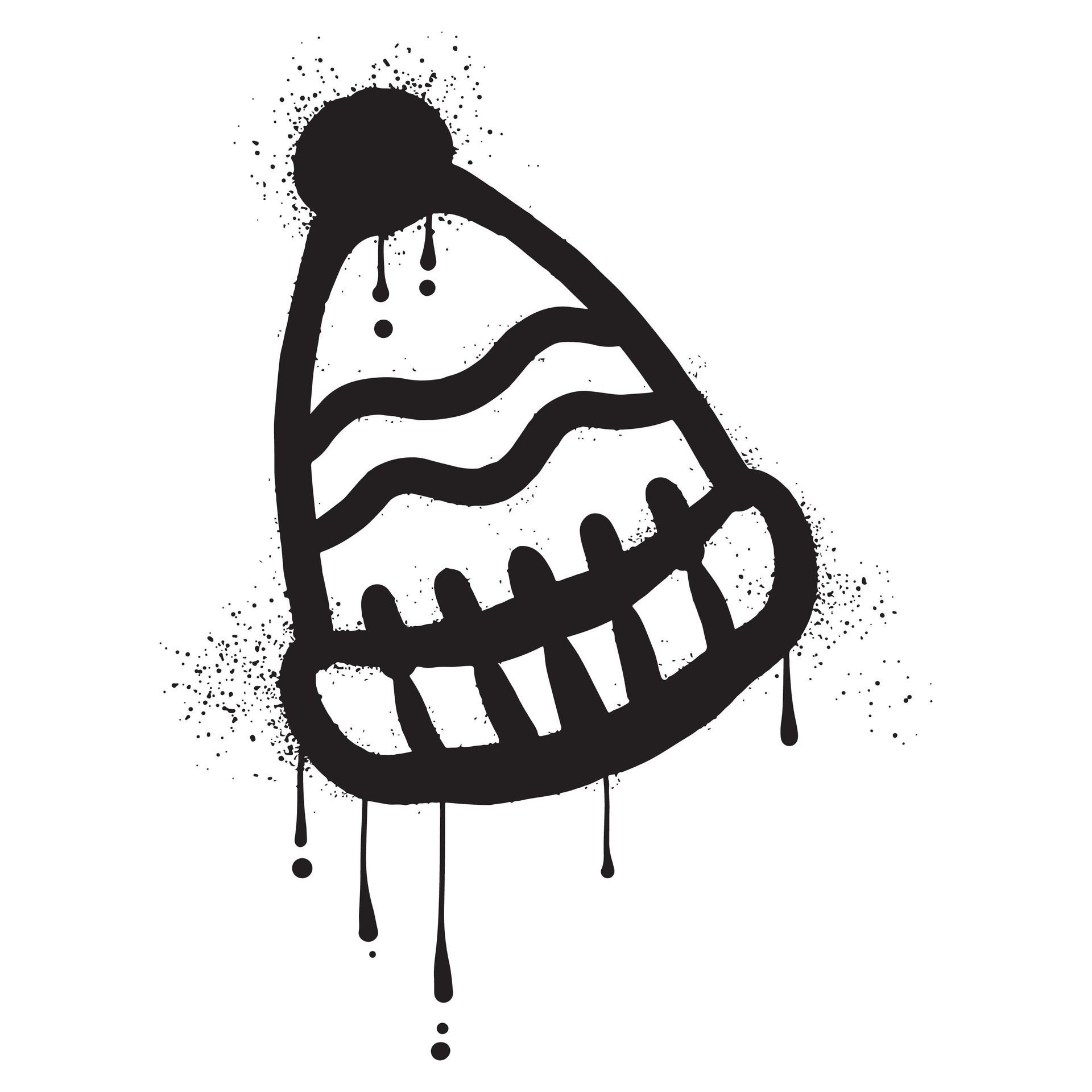 Beanie hat graffiti with black spray paint 45872109 Vector Art at Vecteezy