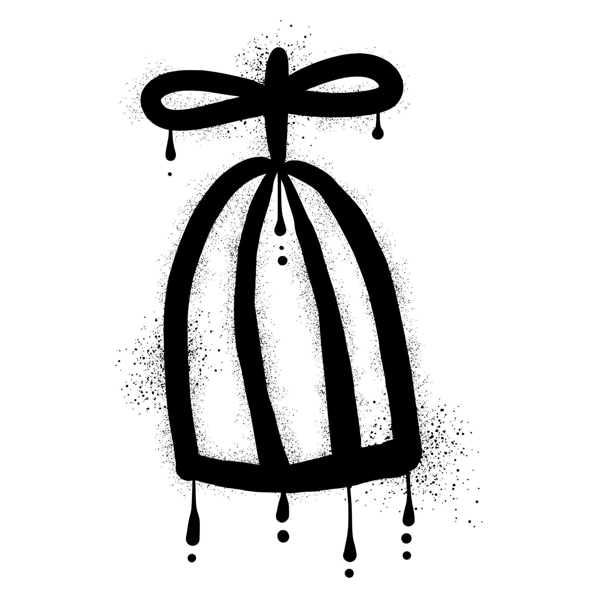 Propeller beanie hat graffiti with black spray paint 45872113 Vector