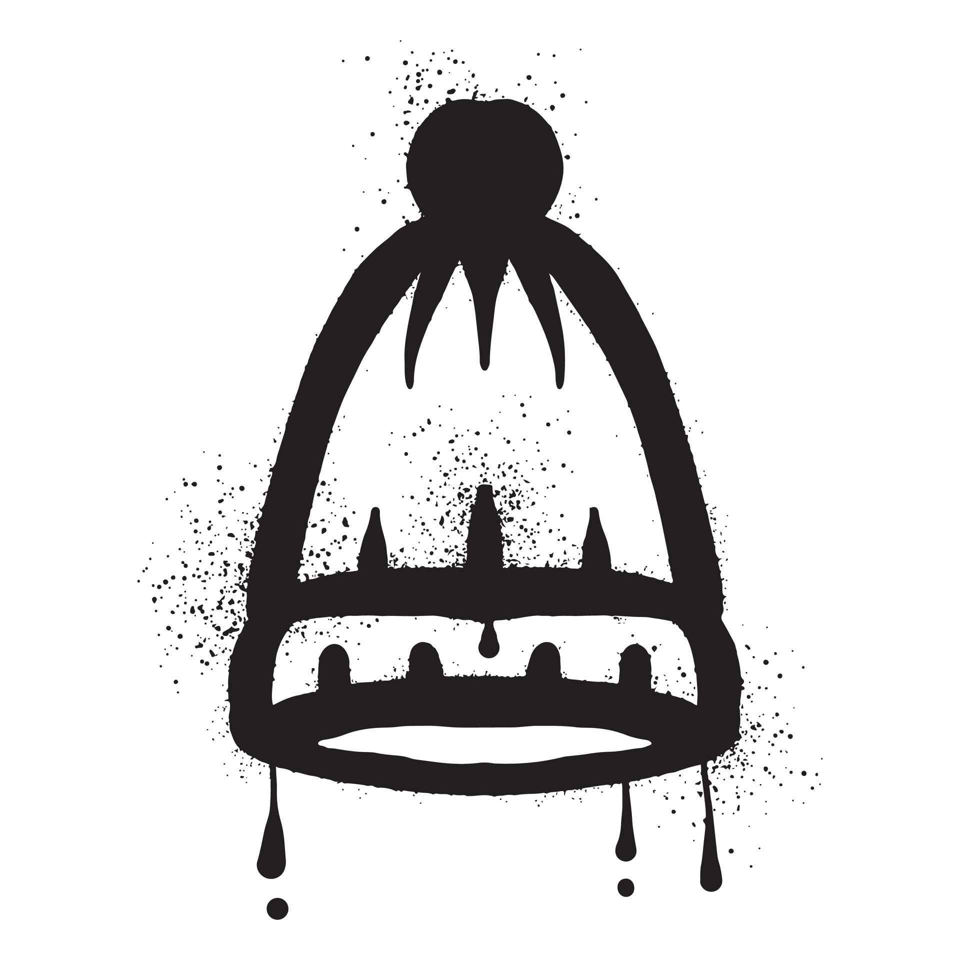 Beanie hat graffiti with black spray paint 45872122 Vector Art at Vecteezy