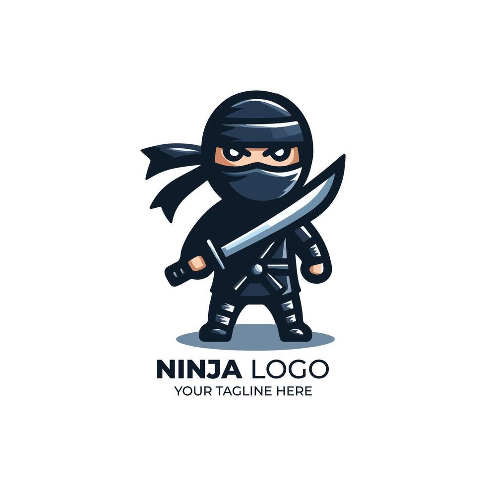 Awesome Ninja Mascot Design Logo vector
