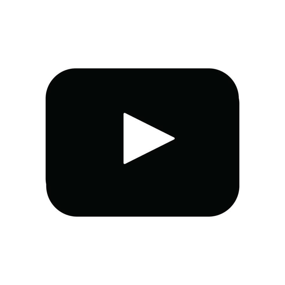 YouTube black transparent logo. YouTube logo black and white transparent background png