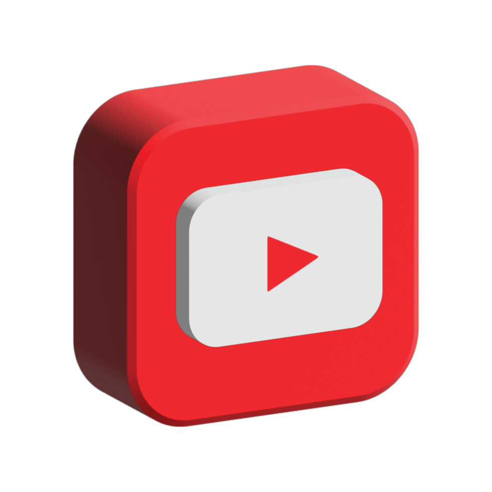 3d Youtube logo icona isolato su trasparente sfondo png