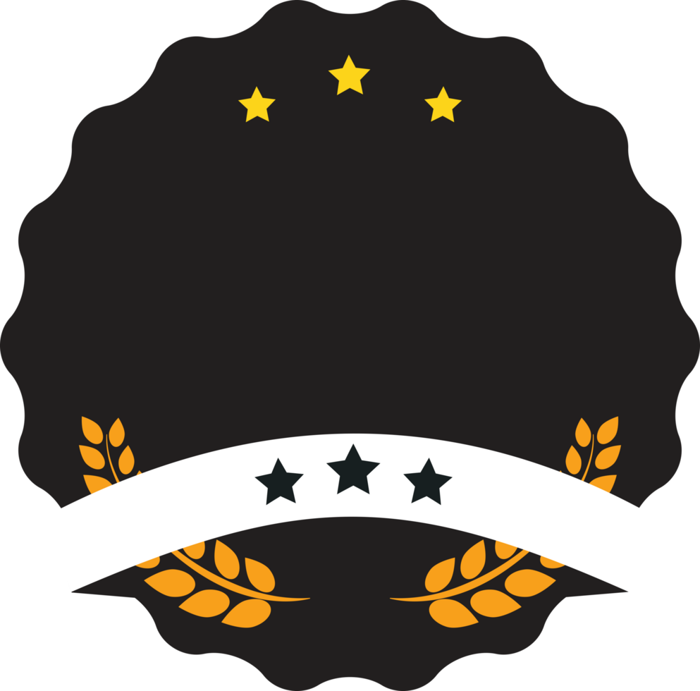 Vintage badged label element png