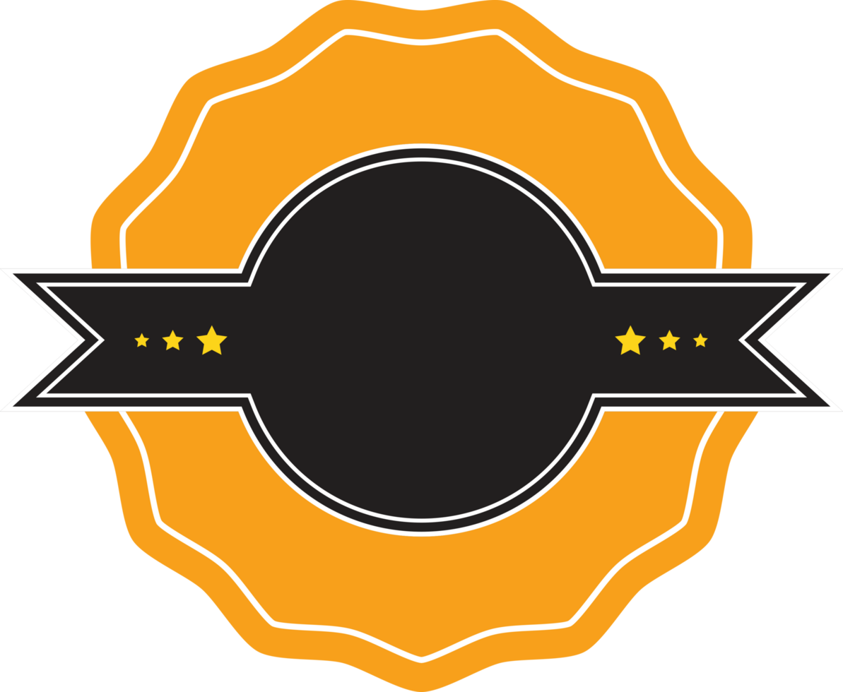 Vintage badged label element png