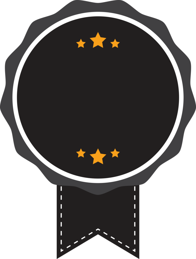 Vintage badged label element png