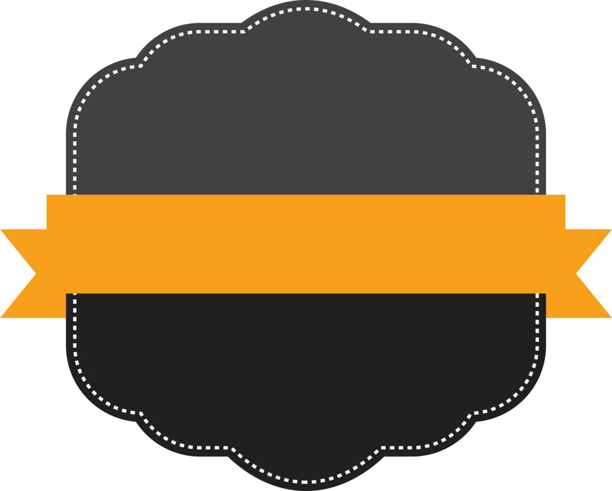 Vintage badged label element png