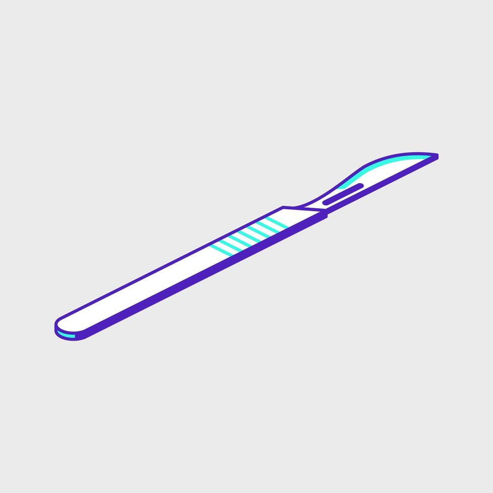 Scalpel isometric icon illustration vector