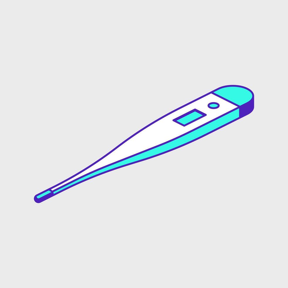 Digital thermometer isometric icon illustration vector