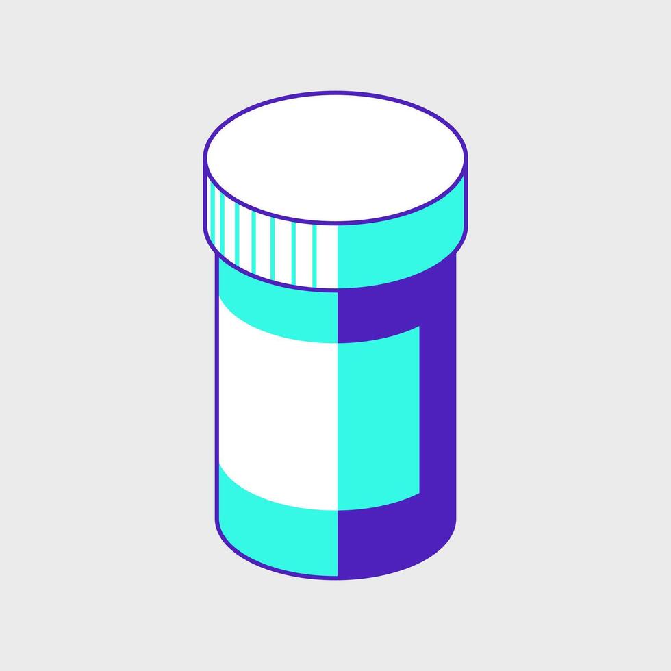 Prescription Pill bottle isometric icon illustration vector