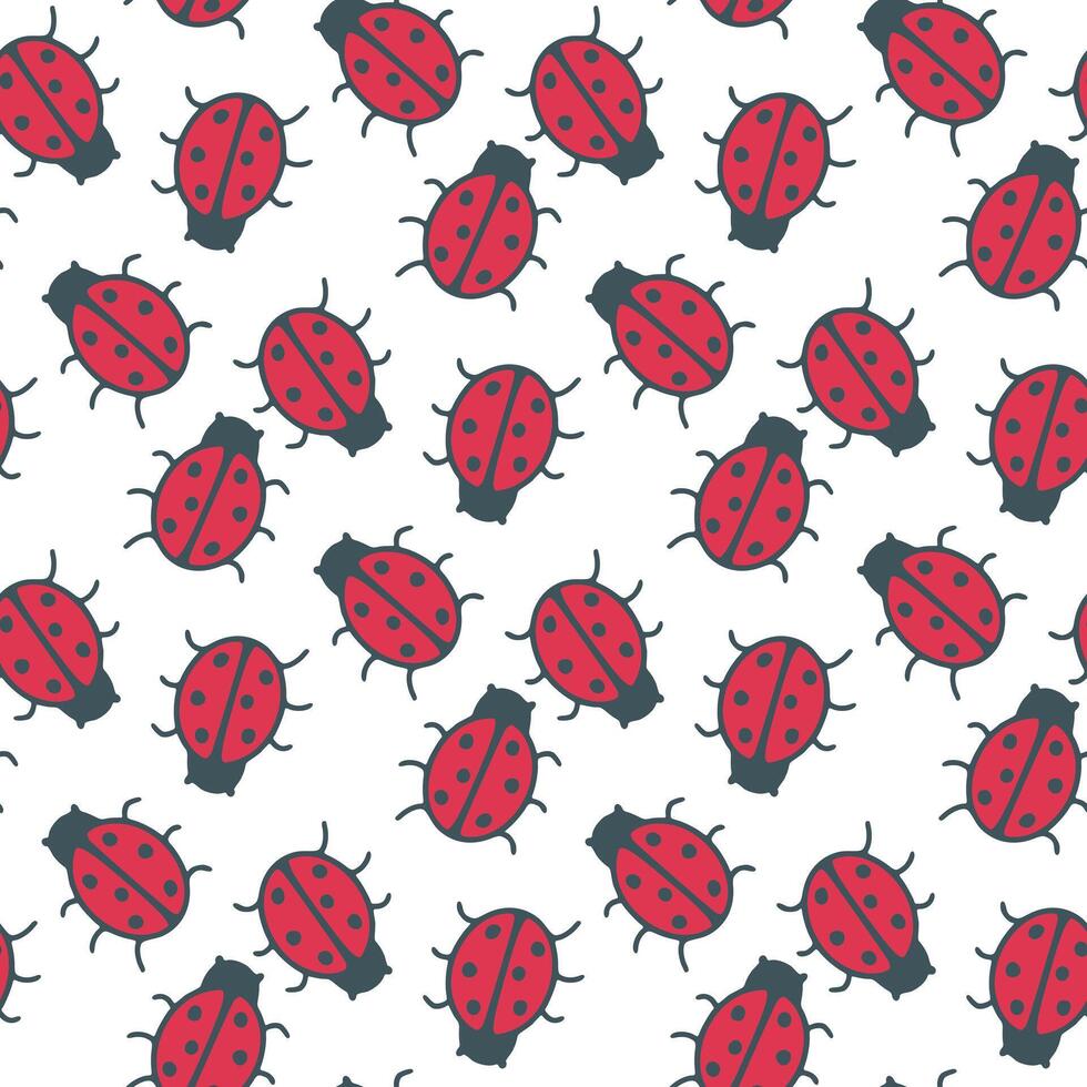 Ladybug pattern color doodle sketch illustration vector