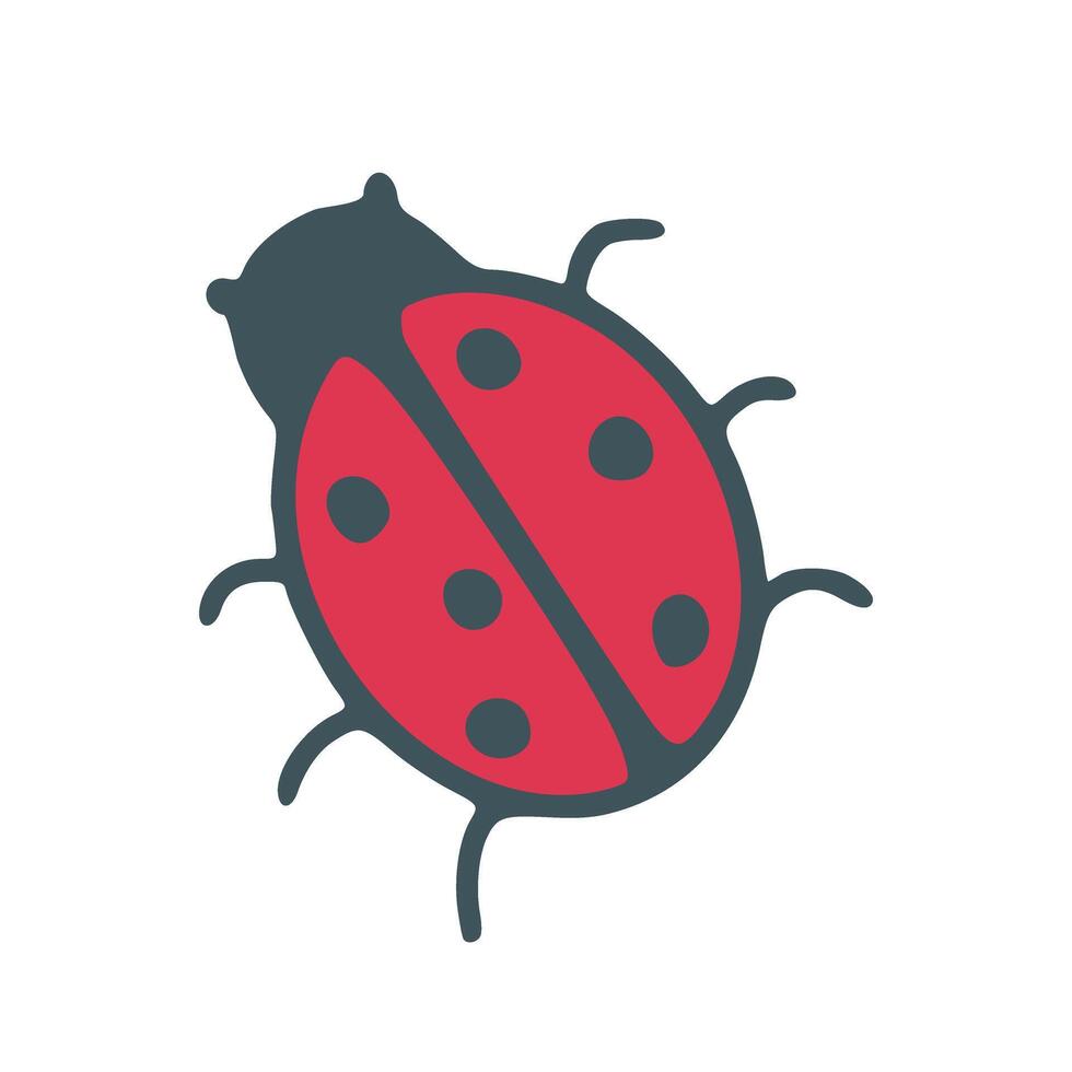 Ladybug color doodle sketch illustration vector