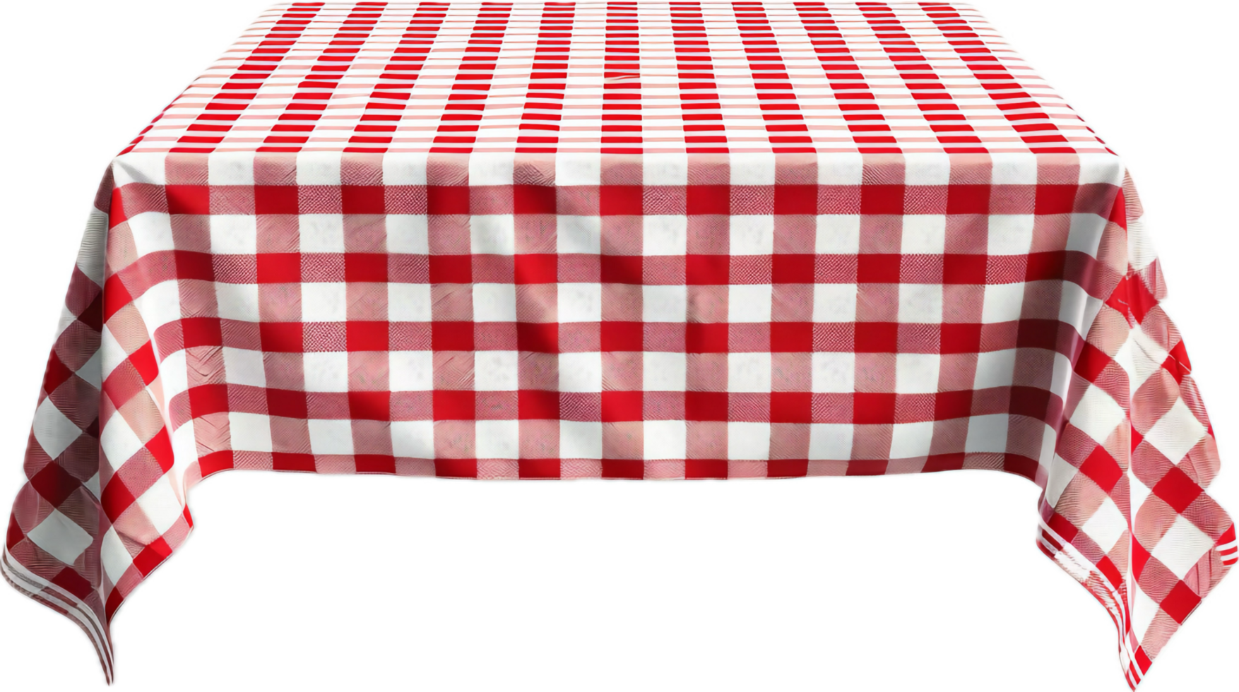 Red and White Checkered Tablecloth on Dining Table. png