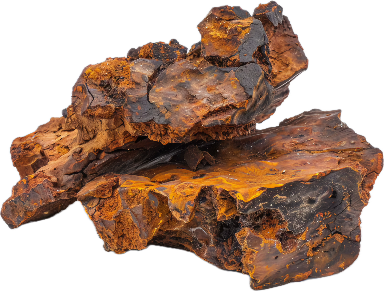 Close-up of Chaga Mushroom Pieces. png