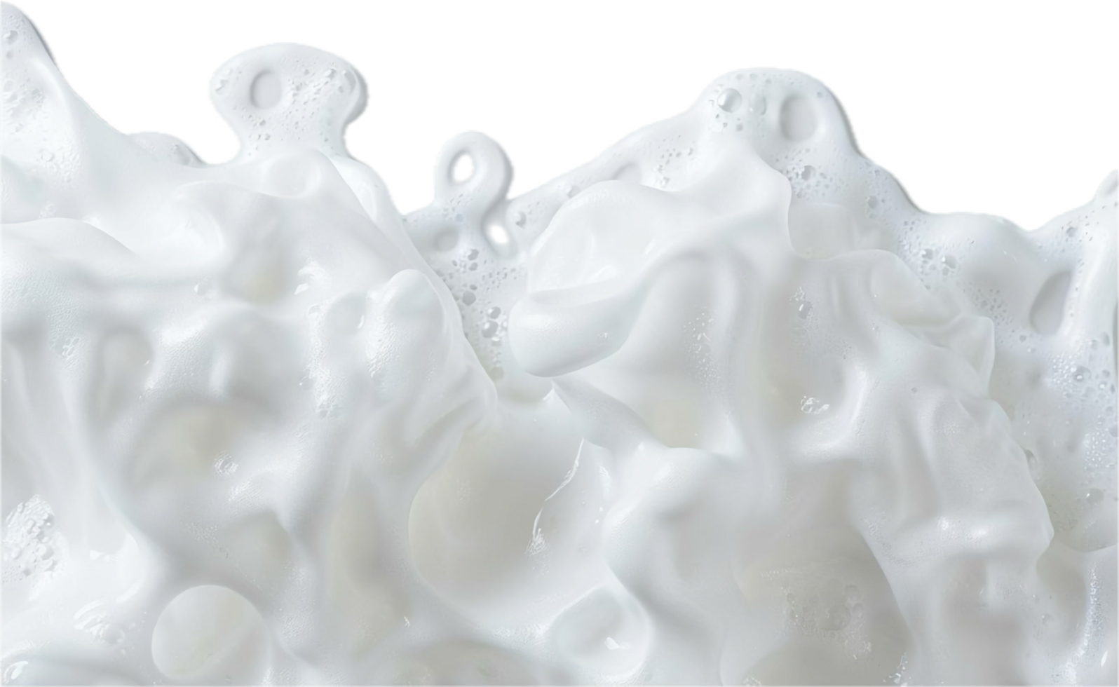 Close-up of Frothy White Foam Texture. png