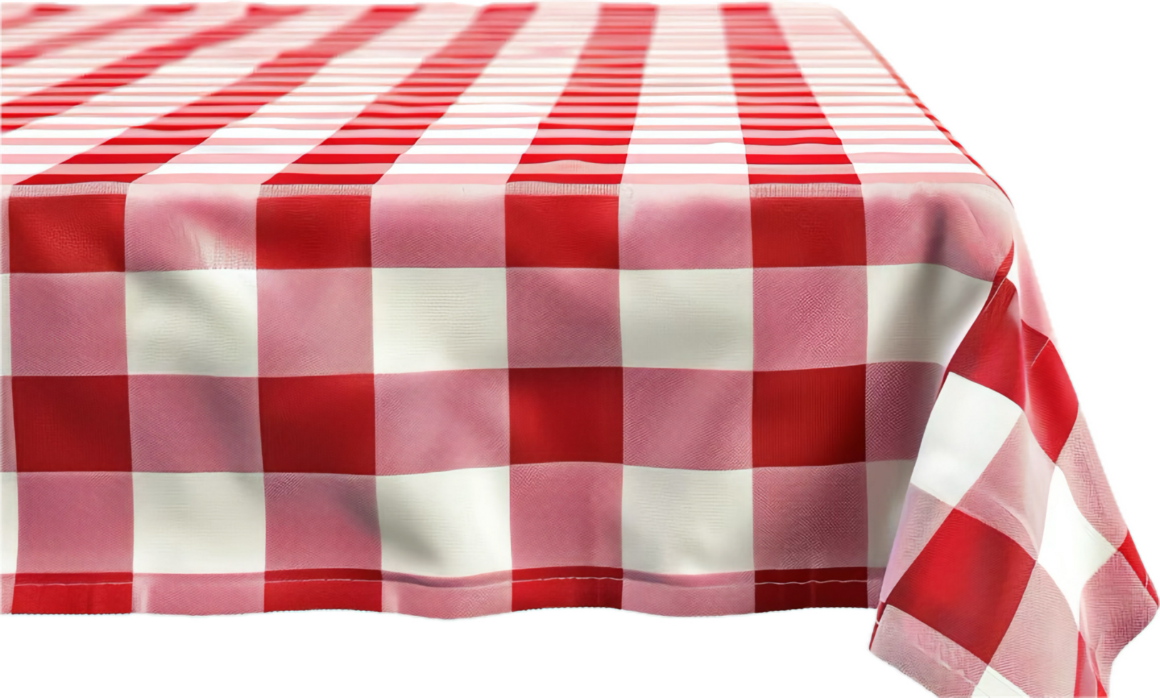 Red and White Checkered Tablecloth on Dining Table. png