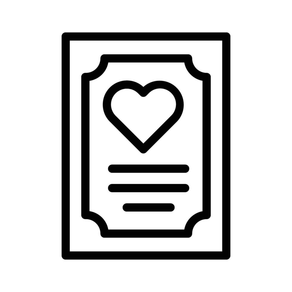 Wedding Card Line Icon Design vector