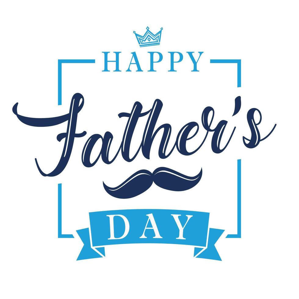 Happy Father's Day awards logo. Certificate design to the best dad. Square gift card. vector
