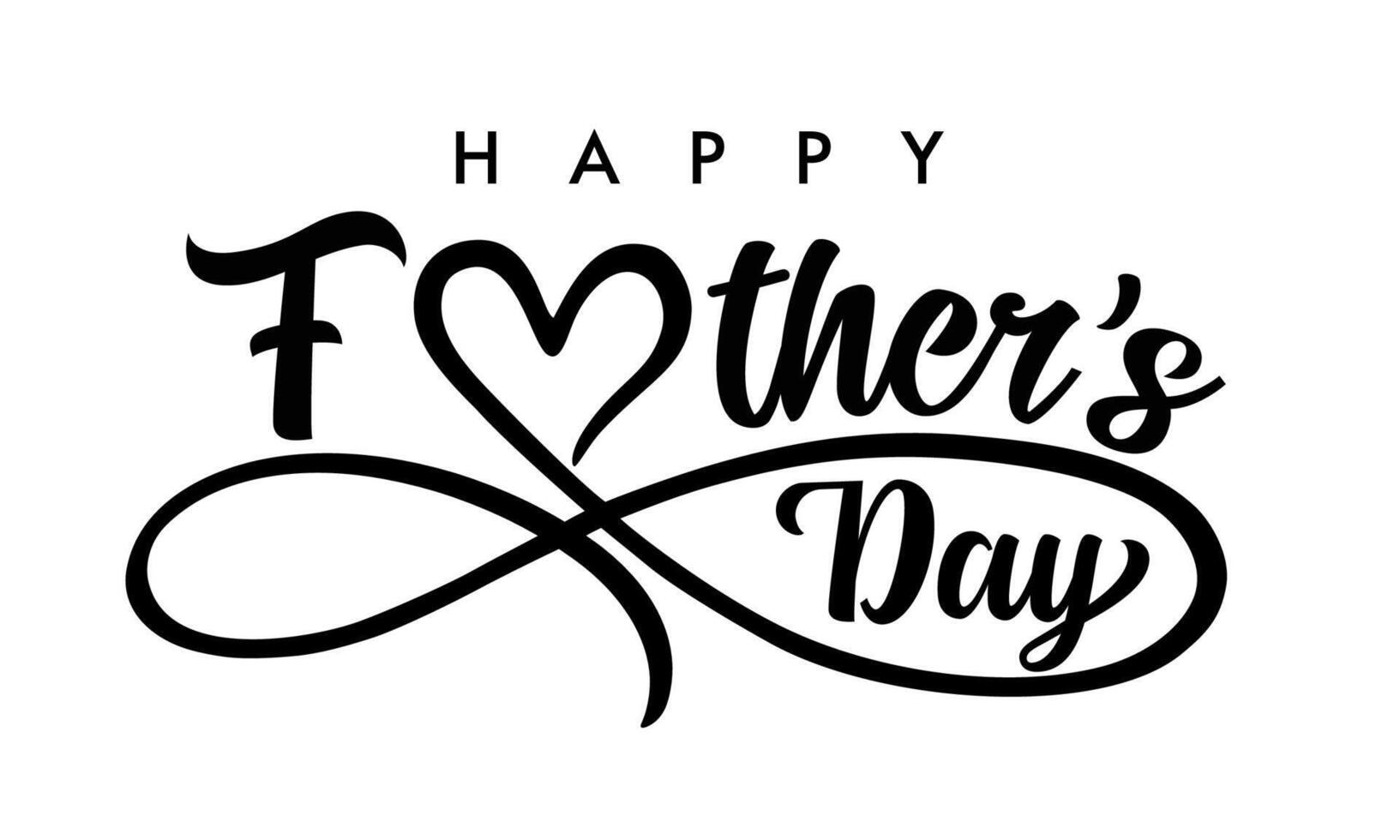 Happy Father's Day T shirt graphic. Gift logo concept. Black and white style. Digital symbol vector