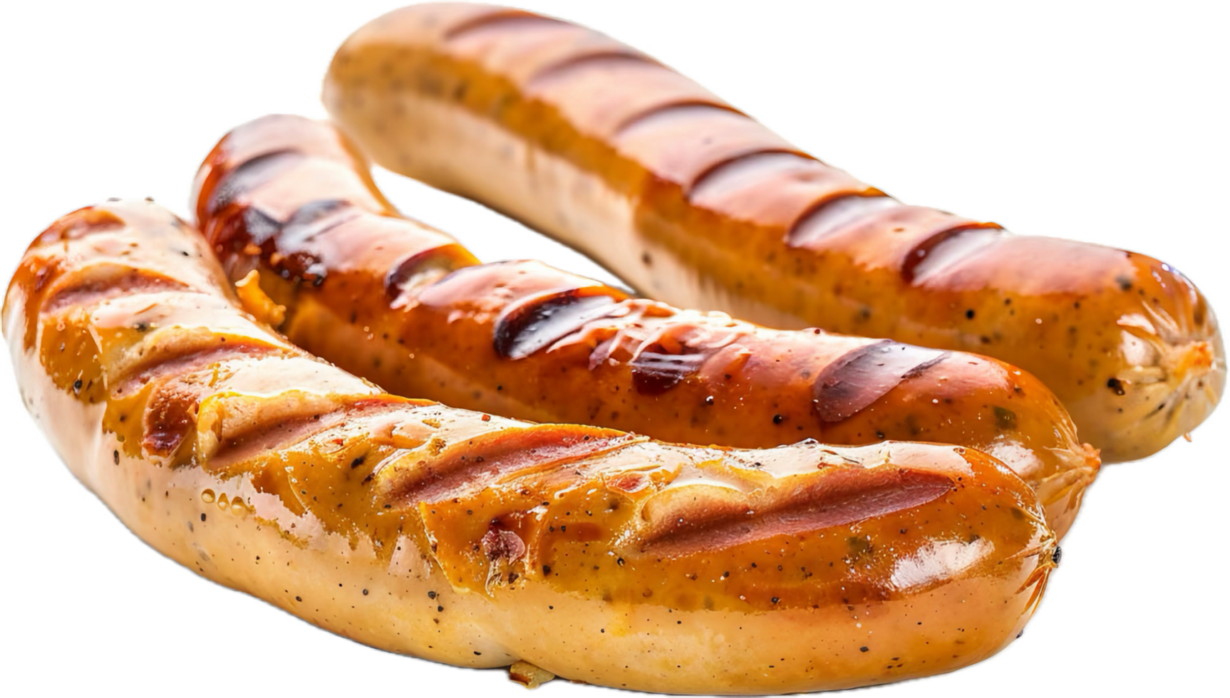 Grilled Sausages with Char Marks and Herbs png