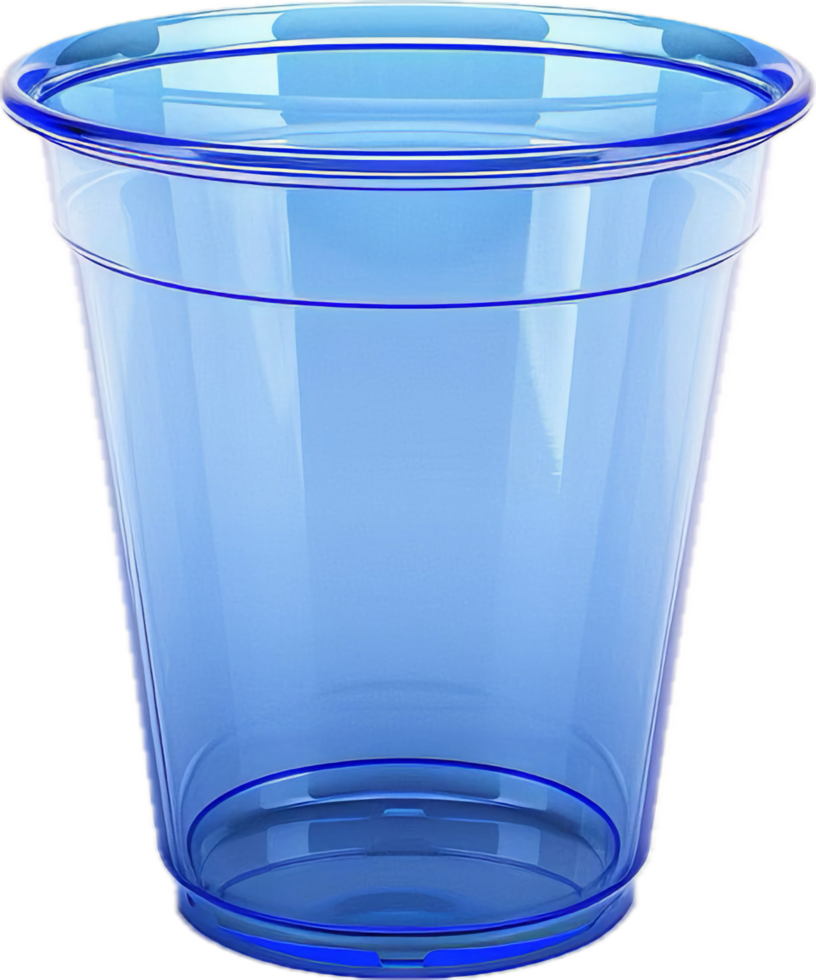 Transparent Blue Plastic Cup. png