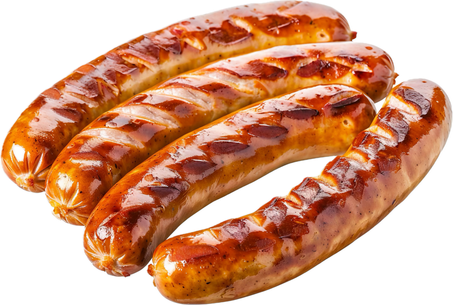 Grilled Sausages with Char Marks and Herbs png