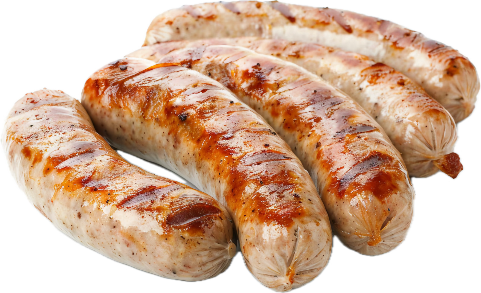 Grilled Sausages with Char Marks and Herbs png