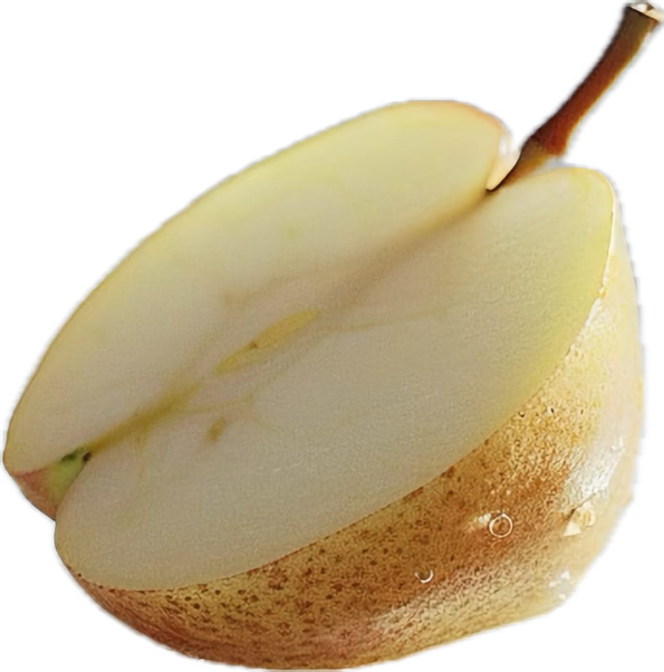 Close-up of Sliced Pear Half. png
