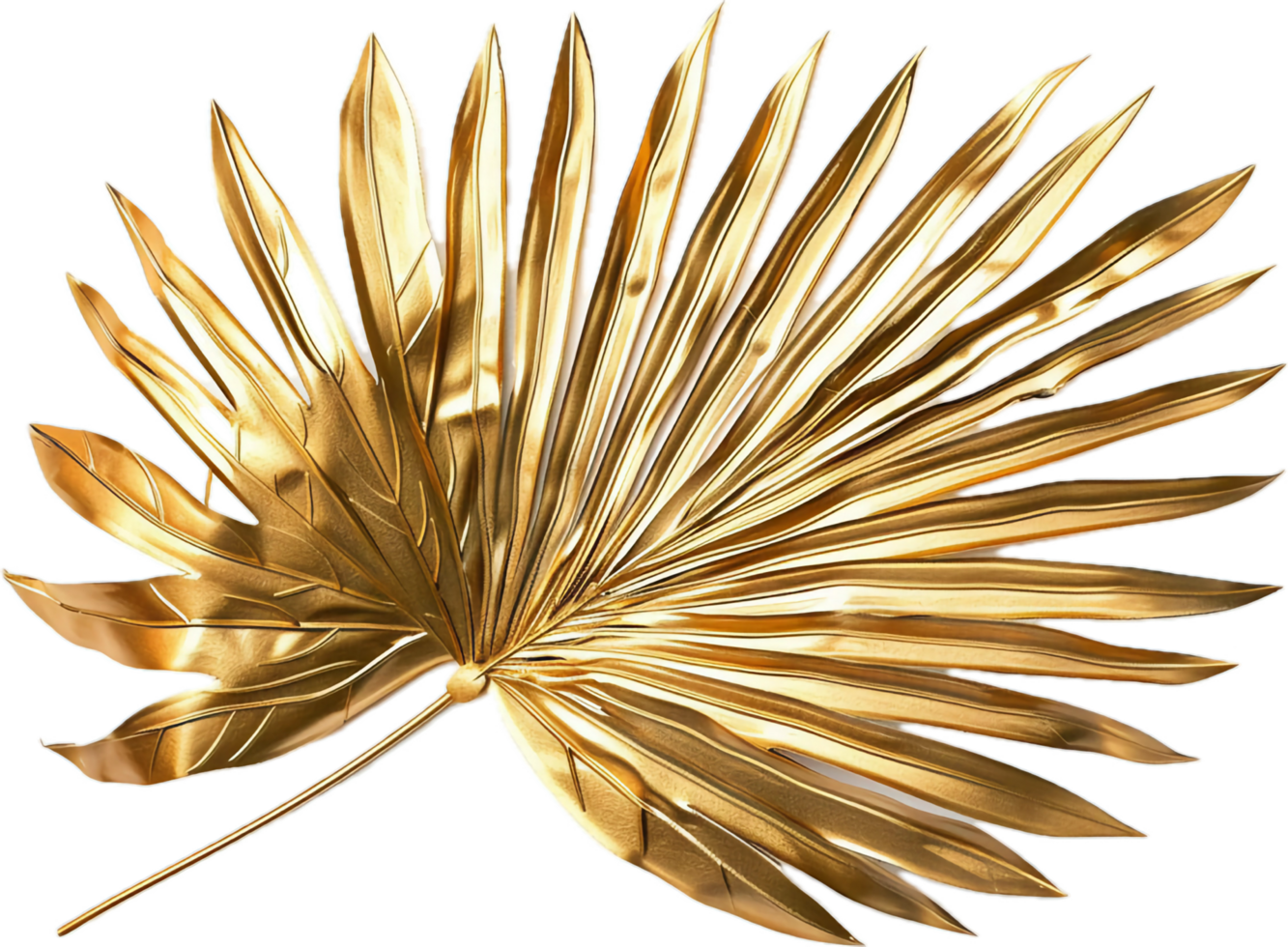 Golden Leaf with Radiant Metallic Shine. png