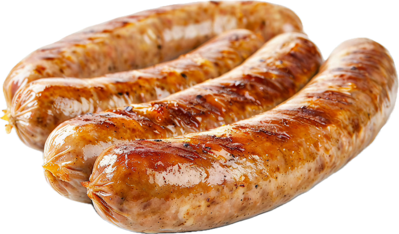 Grilled Sausages with Char Marks and Herbs png