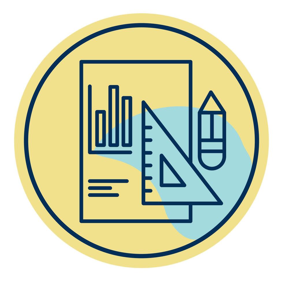 report icon and ruler, bookkeeping and business icon vector