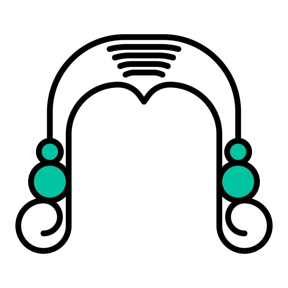 wig icon, judge and court tools icon vector