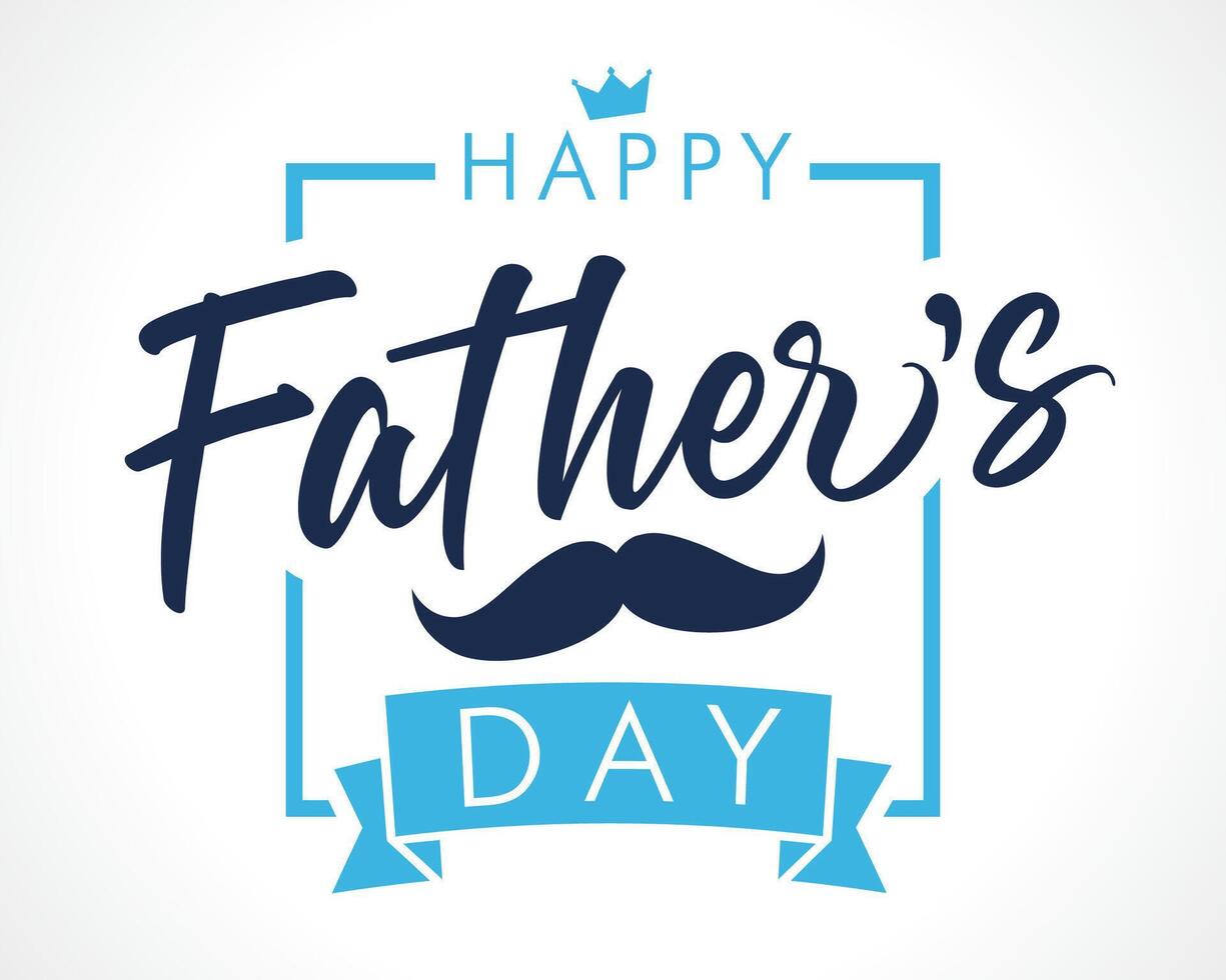 Happy father's day cute postcard. Decorative banner. Square template vector
