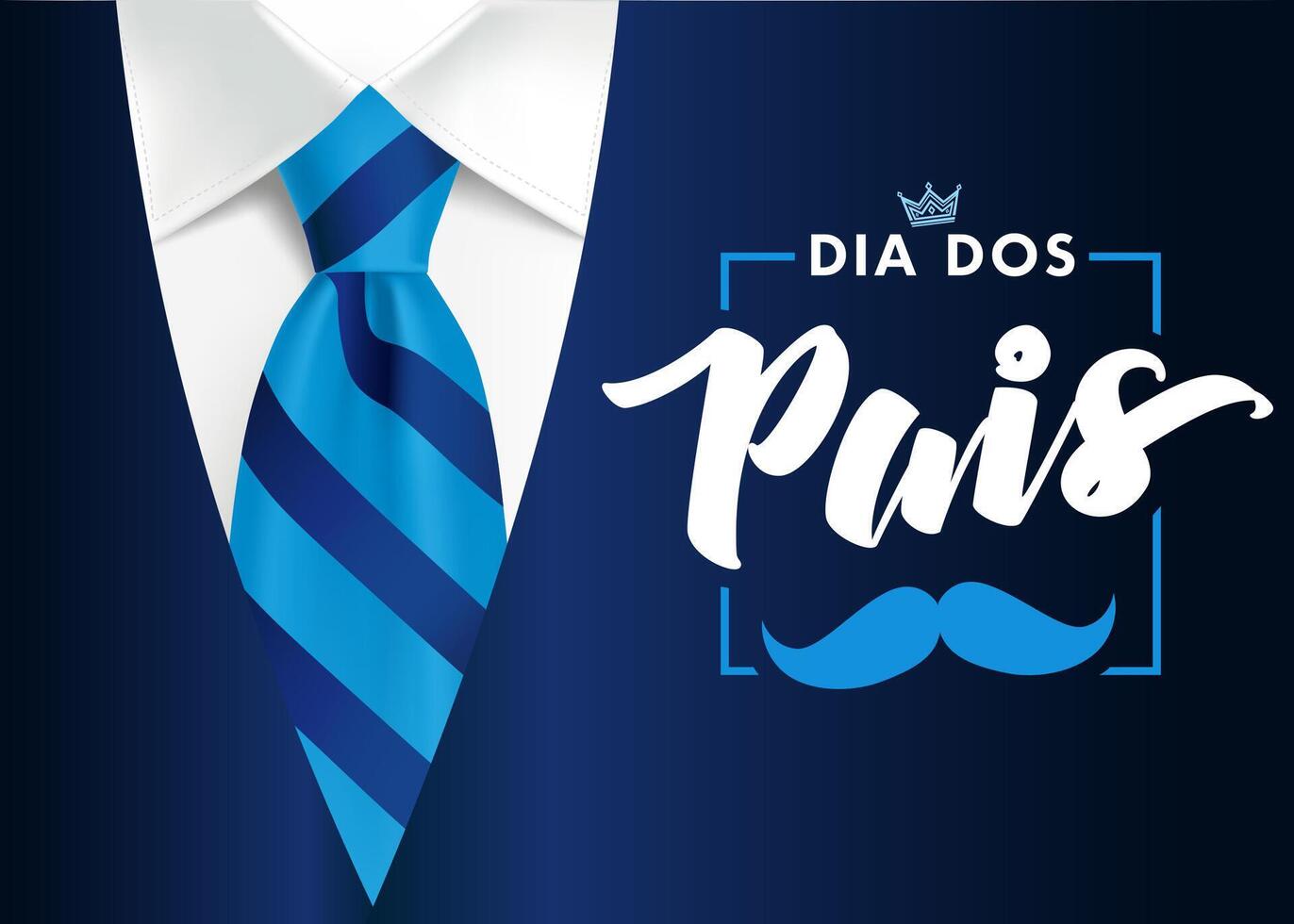 Happy Father's Day greeting card in Portuguese vector