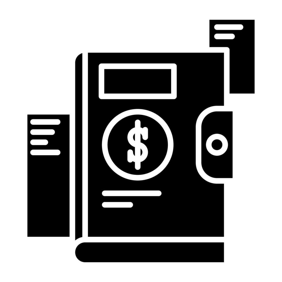 financial book, bookkeeping and business icon vector