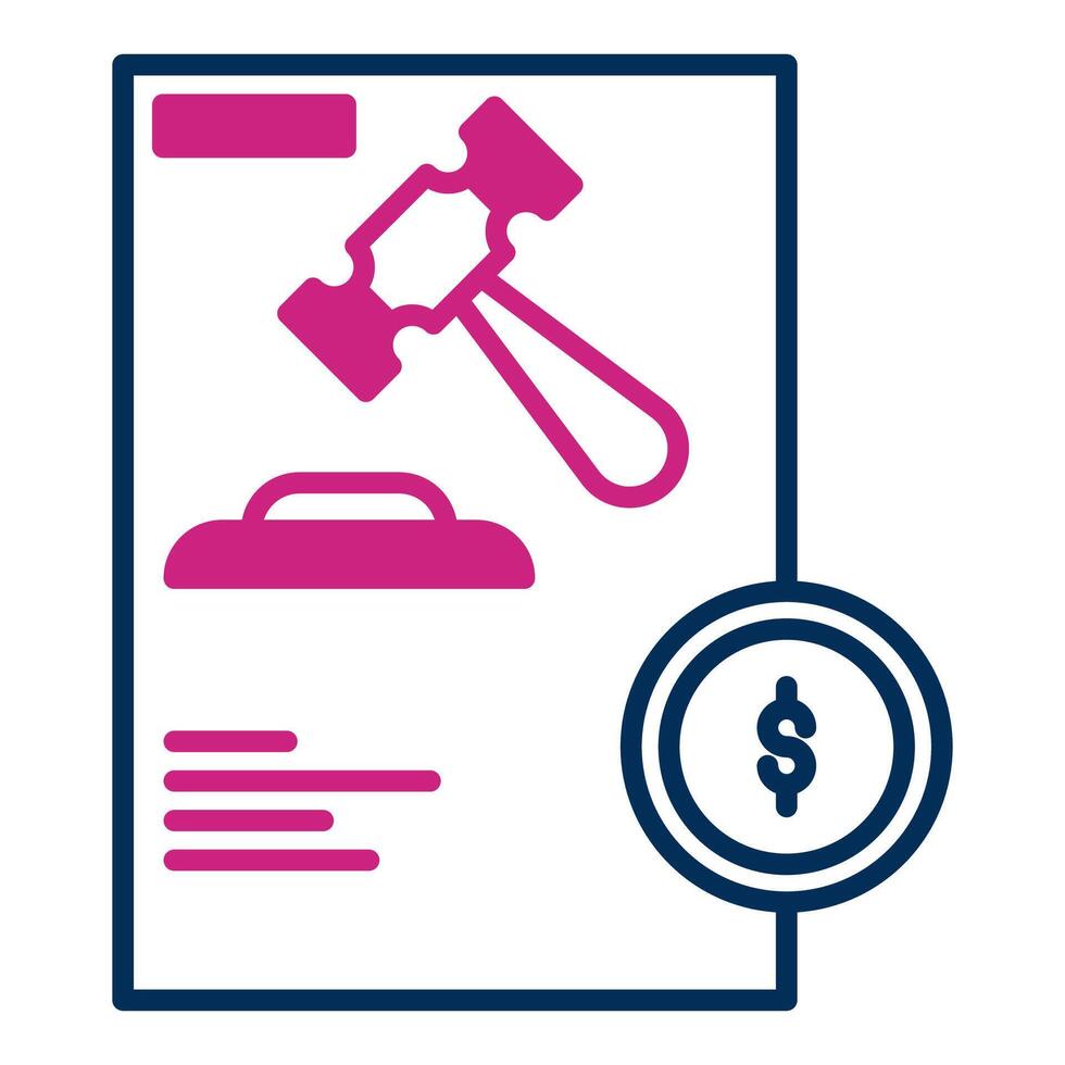 court fee icon, judge and court tools icon vector
