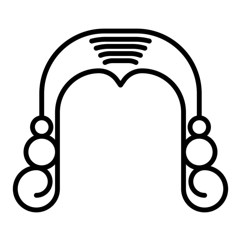 wig icon, judge and court tools icon vector
