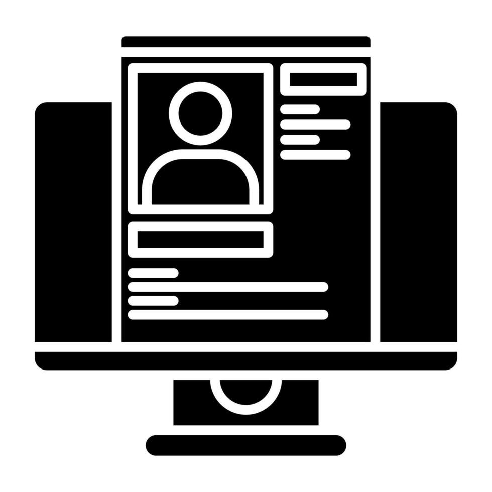 computer icon and database profile, judge and court tools icon vector